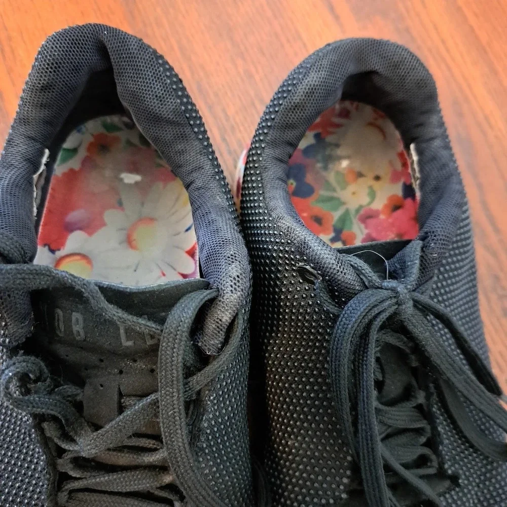 NOBULL Outwork Trainers Black Wildflower Floral Cross Training Shoes Womens 8.5